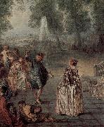 Jean antoine Watteau Das Ballvergnegen oil on canvas